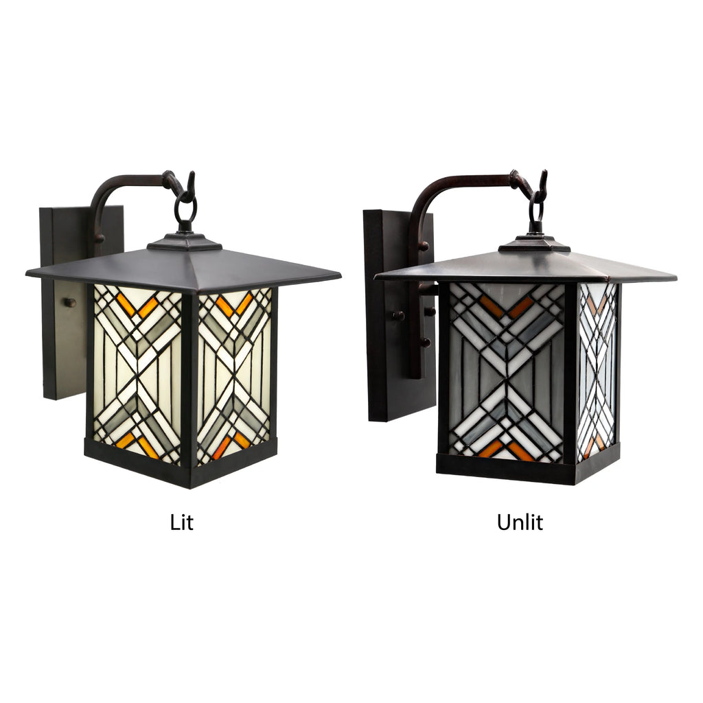 Outdoor Mission Stained Glass Wall Sconce Q698