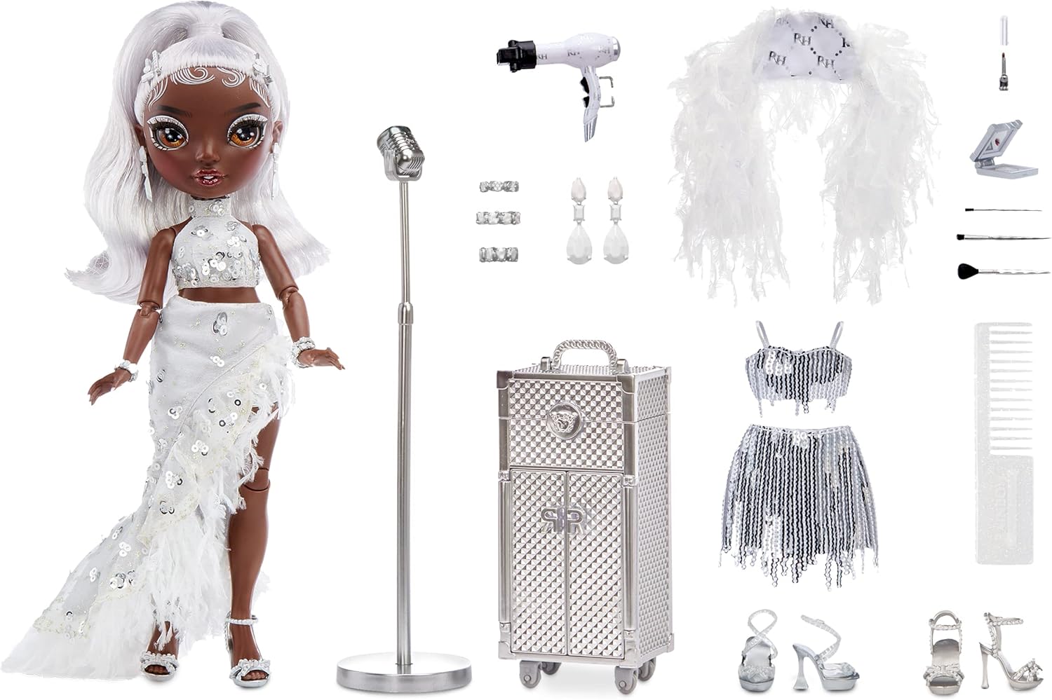 Posable Fashion Doll with 2 Outfits and Vanity Playset N703