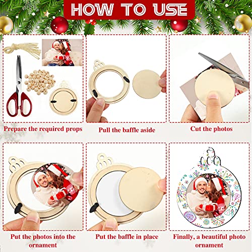24 Pcs Christmas Photo Ornament Frames for Baby First Christmas Tree Keepsake K3591