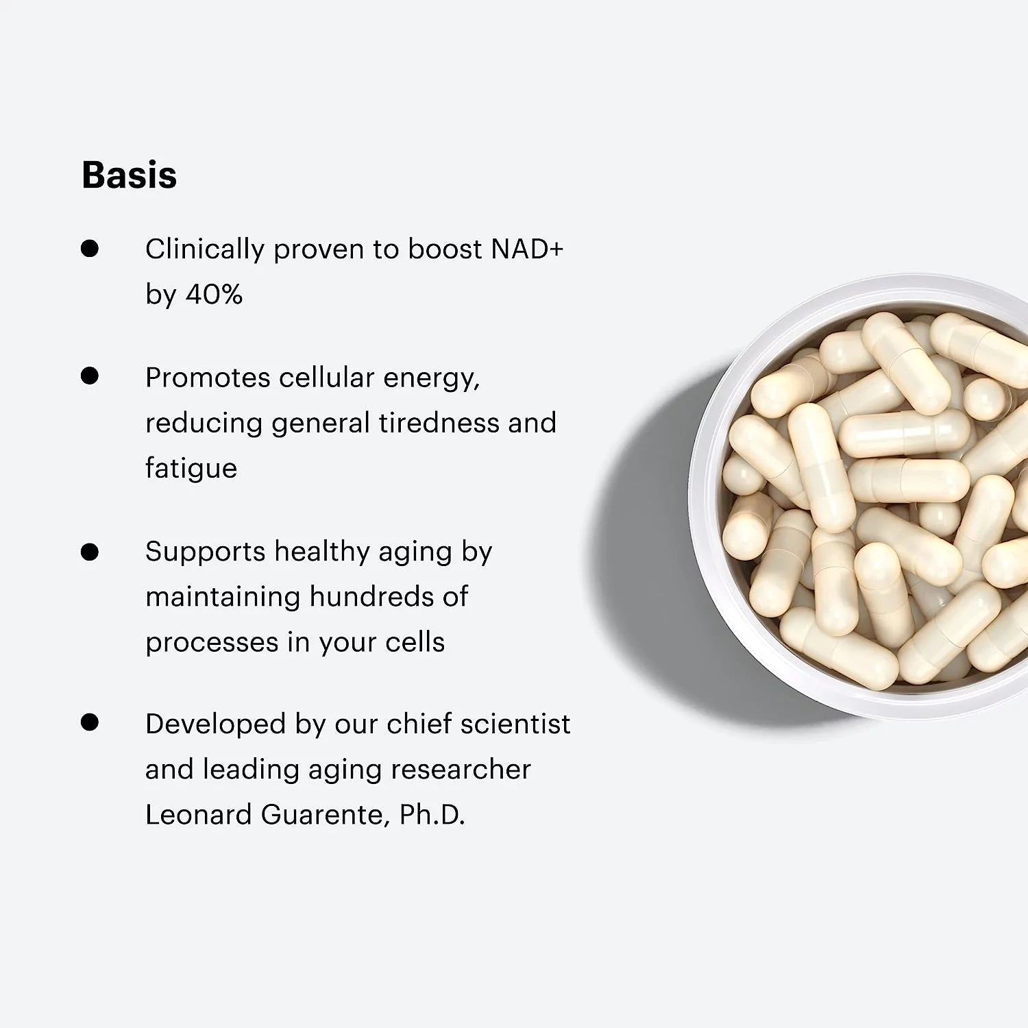 NAD+ Supplement for Healthy Aging, 60 Capsules J60312