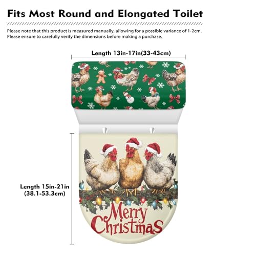 Christmas Toilet Lid and Tank Cover Set for Bathroom Decor K51670