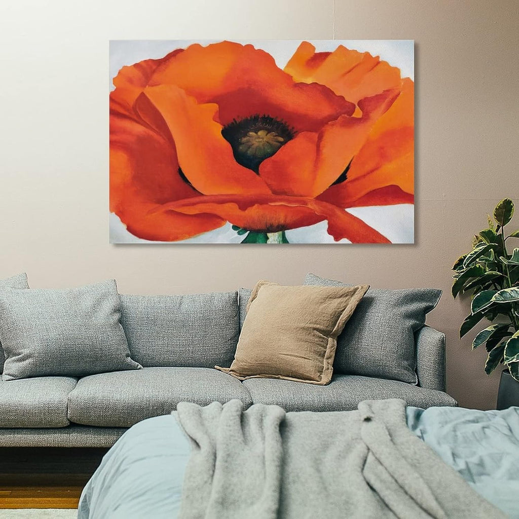 Red Poppies Art Flower Poster Canvas Wall Decor 16x24inch Unframe-Style Z892
