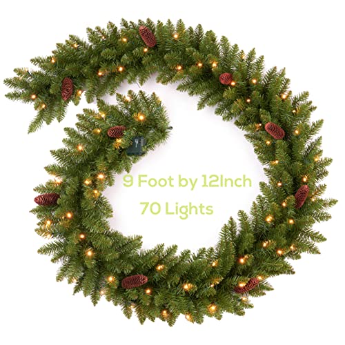 Pre-lit Christmas Garland 9ft with 50 LED Lights B458889
