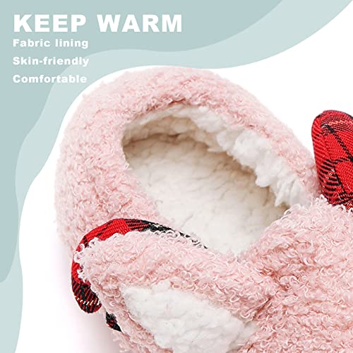 Women's Fuzzy Reindeer House Slippers Cozy Indoor Shoes W402399