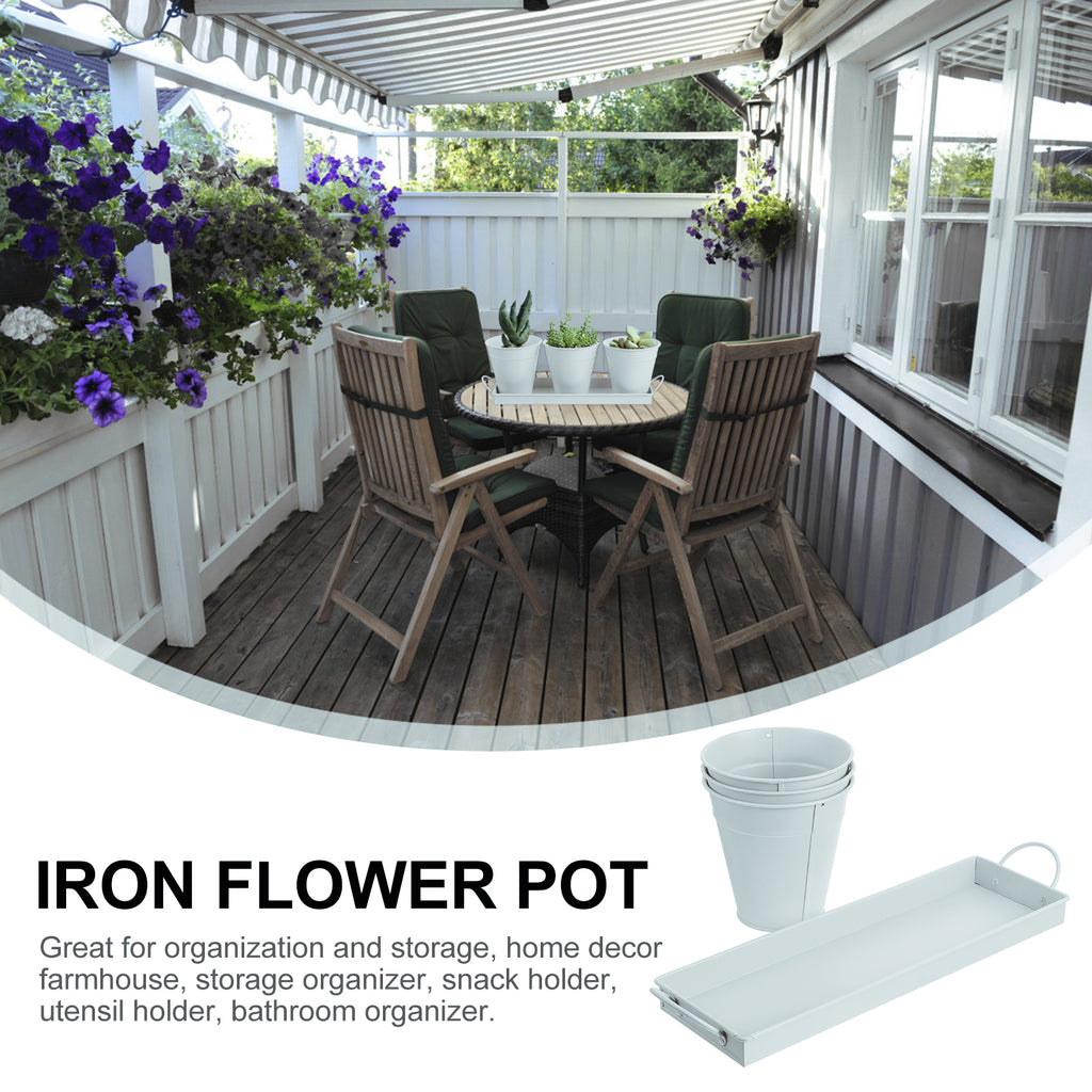 Garden Flower Pot with Tray, 6 Pack V65717