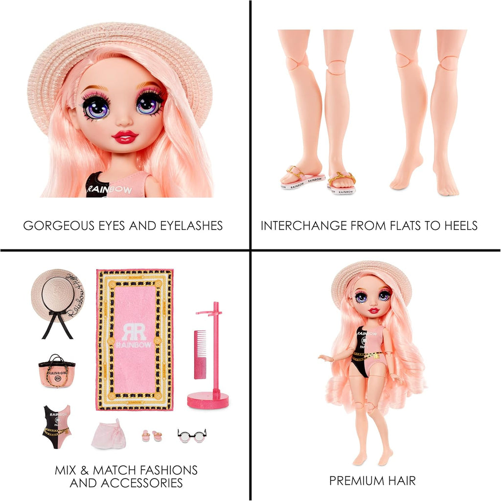 Pink Fashion Doll with 2 Outfits and Pool Accessories Playset L8455