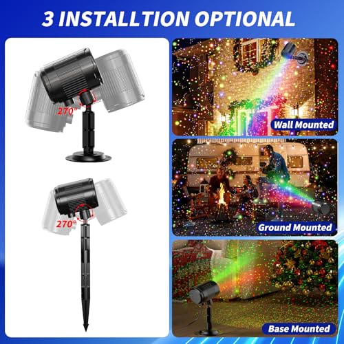 Christmas Laser Projector Light Outdoor, RGB Firefly Moving Lights, IP65 Waterproof for Garden Yard Party B711