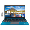 Gateway Ultra Slim Laptop, 14.1" IPS FHD Display, Intel Core i5-1135G7, 16GB RAM, 1TB SSD, Intel Iris Xe Graphics, 1.0 MP Camera, Fingerprint Scanner, Bluetooth, Blue, Win 10, 32GB Hotface USB Card