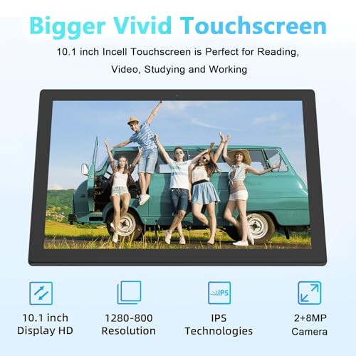 Tablet 10 Inch, 18GB RAM 128GB ROM, 2 in 1 with Keyboard Mouse Stylus G64709