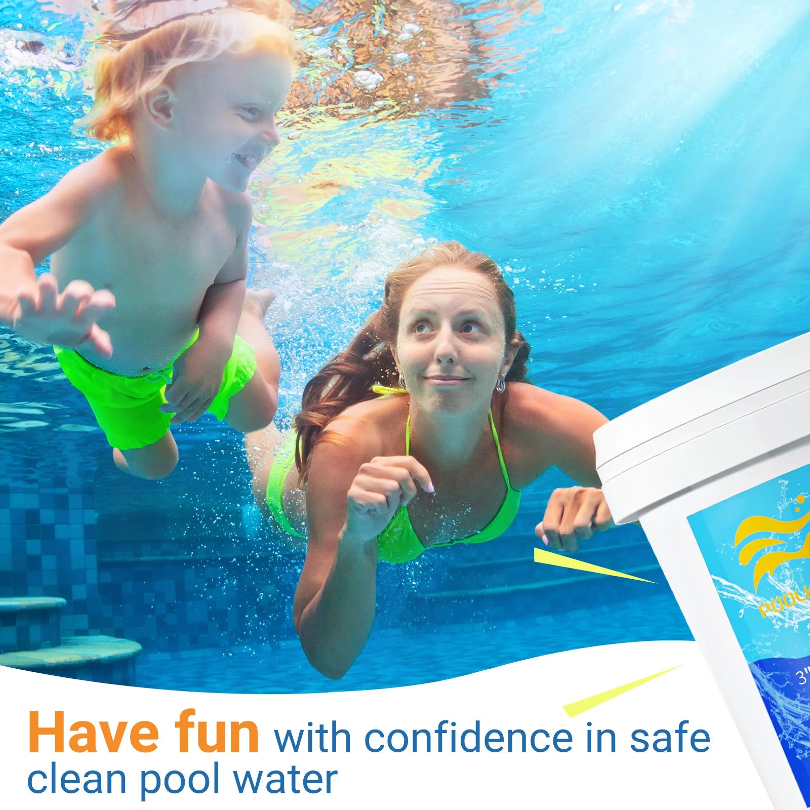 3" Individually Wrapped Chlorine Tablets for Pool, Hot Tubs, Spa Q36188