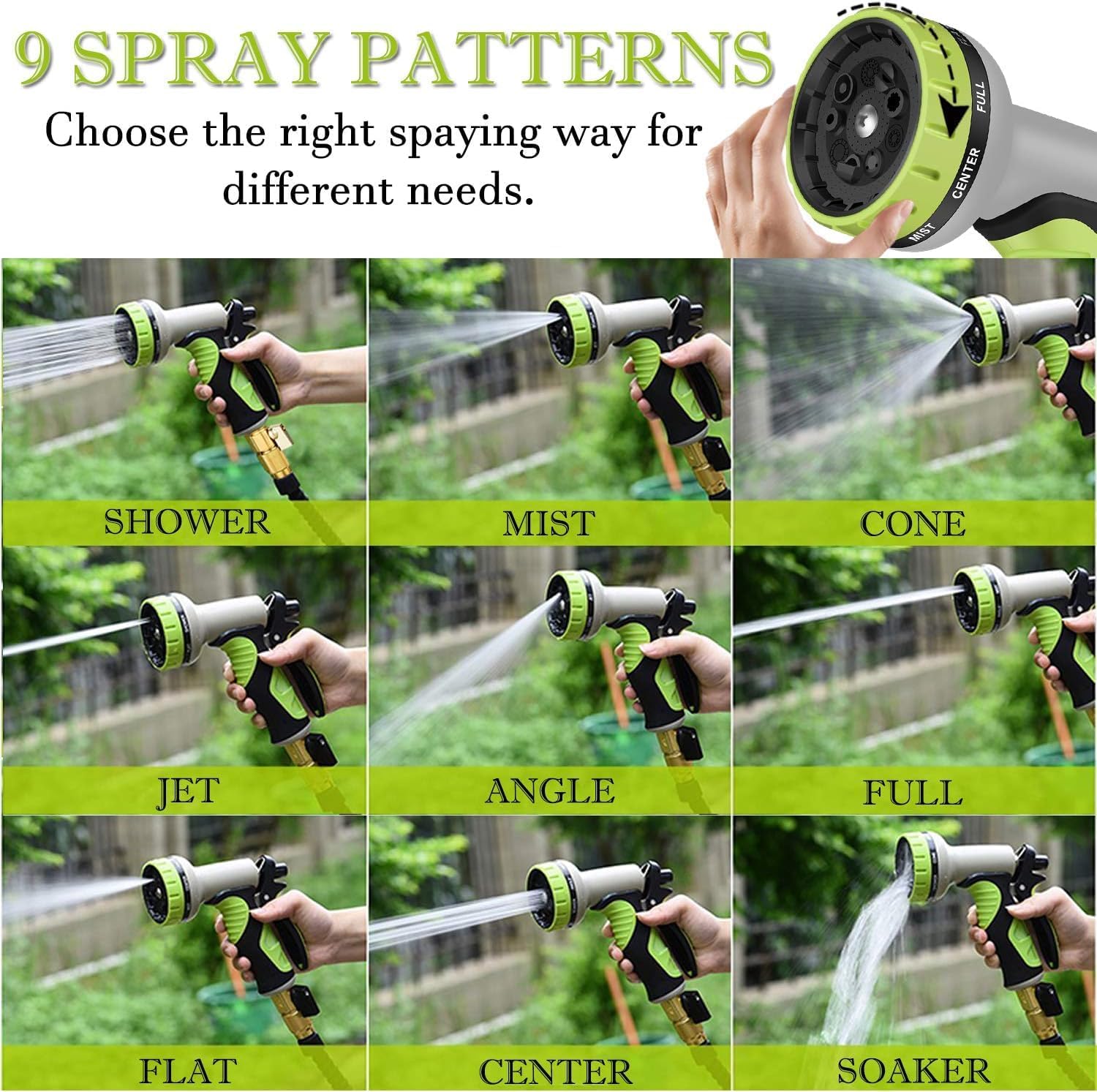 Expandable Garden Hose 50ft with 9 Function Nozzle L223692