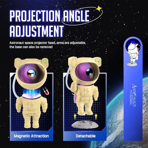 Astronaut Star Projector Night Light with Remote and Timer E396