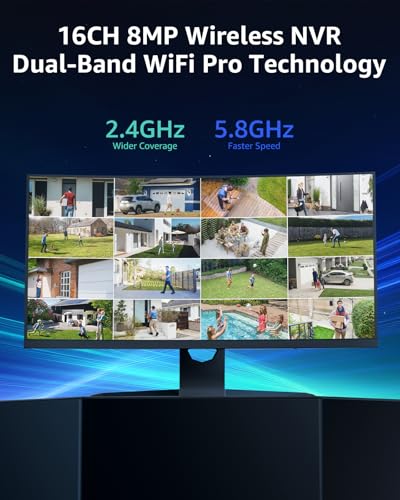 Wireless Camera System, 16CH 4K Security NVR, 4Pcs 3MP Outdoor Cameras, 2-Way Audio, Human Detection, IP66 Waterproof V1432