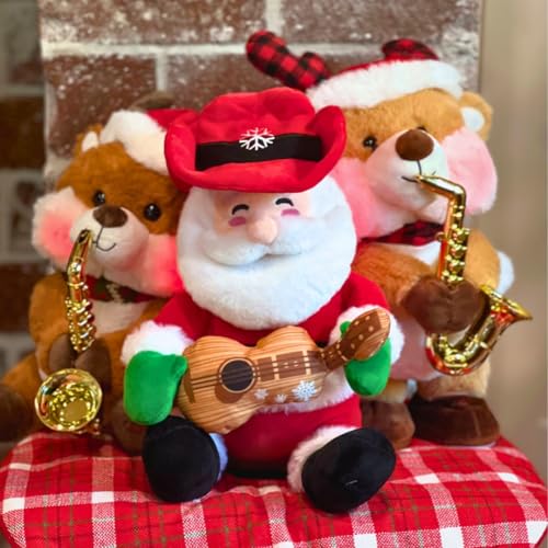 Animated Musical Singing Christmas Cowboy Plush Toy, 12 inches K495394