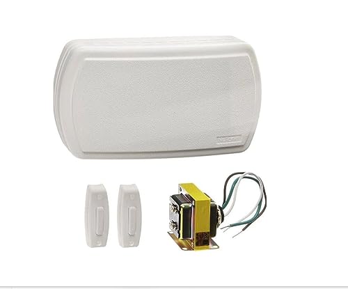 Door Chime Kit with Two Lighted Pushbuttons, White X269023
