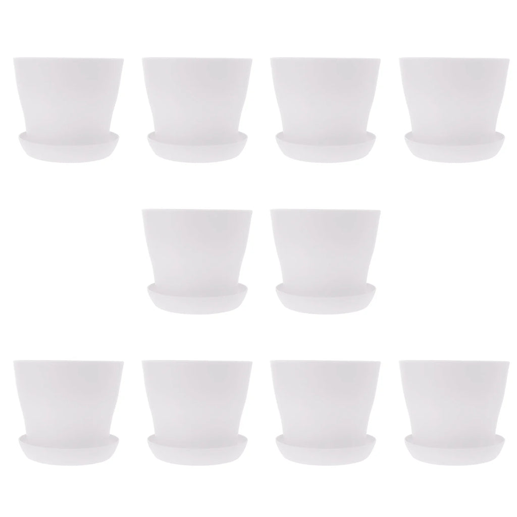 Flowerpot Planting Pot for Walkway, White, 10-Pack S561