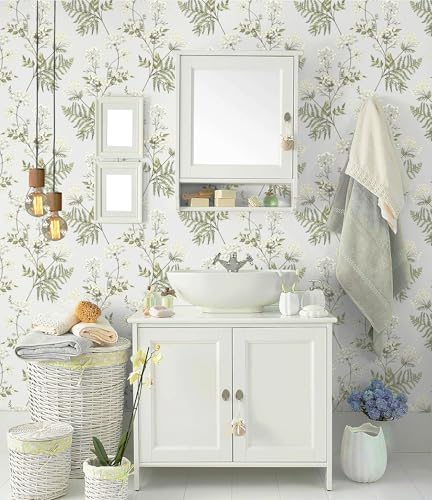 Peel and Stick Wallpaper Beige Removable Forest Tree Leaves Self Adhesive Contact Paper E64260