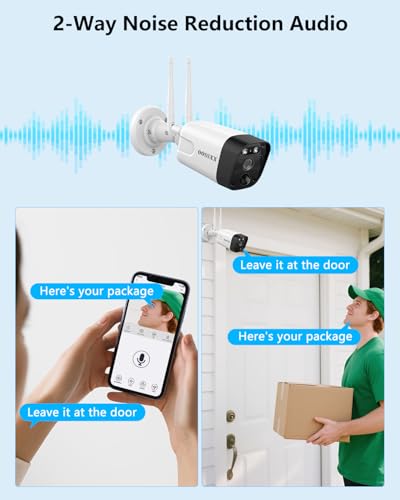 Outdoor Wireless Security Camera System with 2-Way Audio and PIR Detection M2182