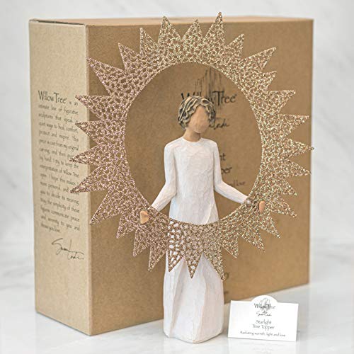 Star Tree Topper with Glitter, Pierced Metal Design for Christmas Tree L30498
