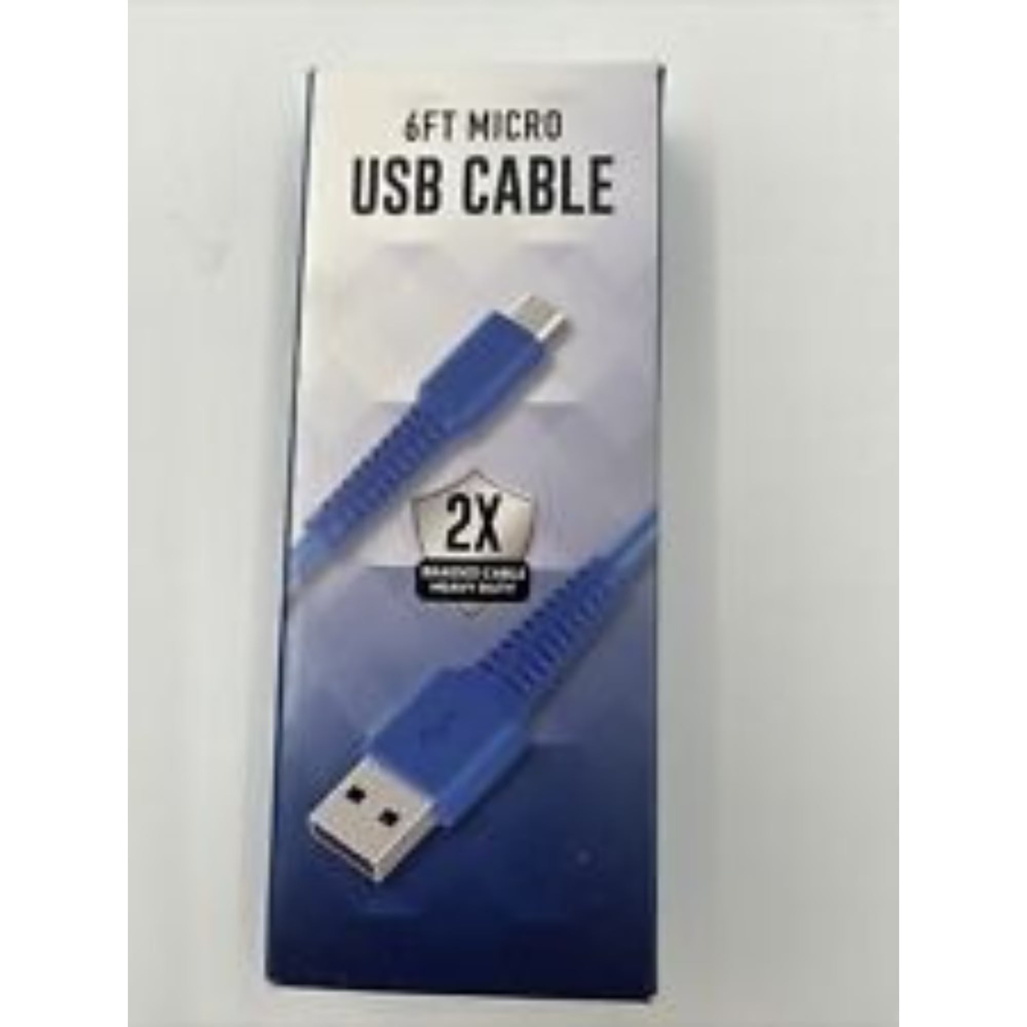 6ft Micro USB 2x Stronger Braided Cable, Blue - Durable