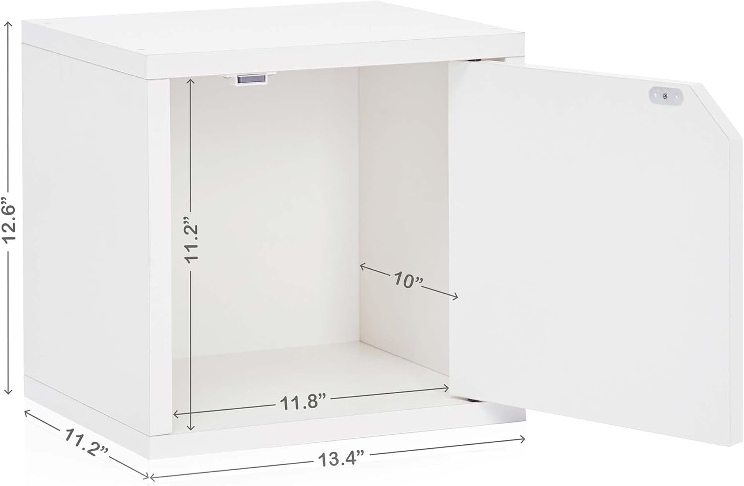 Modular Bookshelf Cube with Door Storage, White Y68489