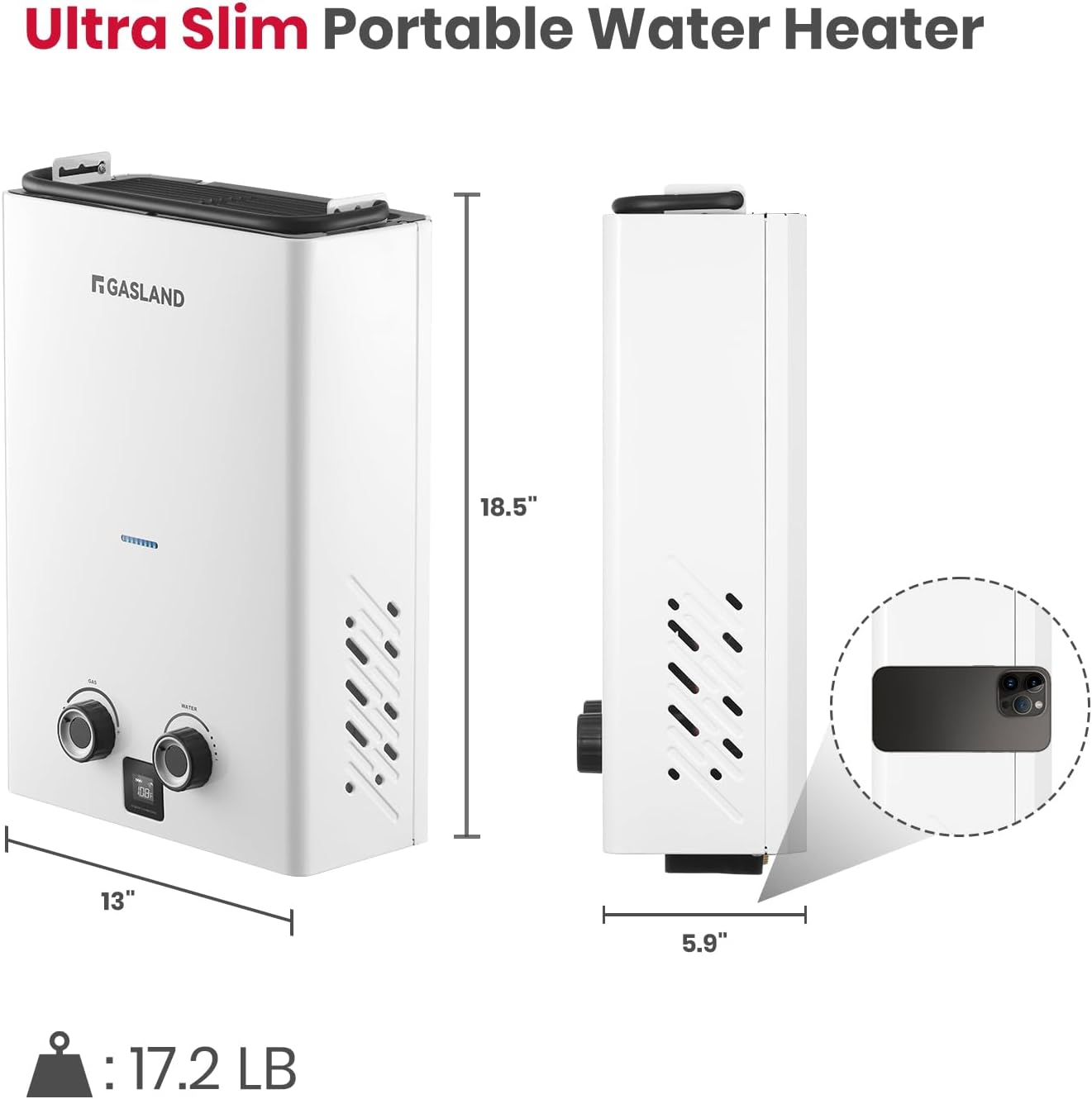 Propane Tankless Water Heater, 2.64 GPM Outdoor Portable with Pump D791