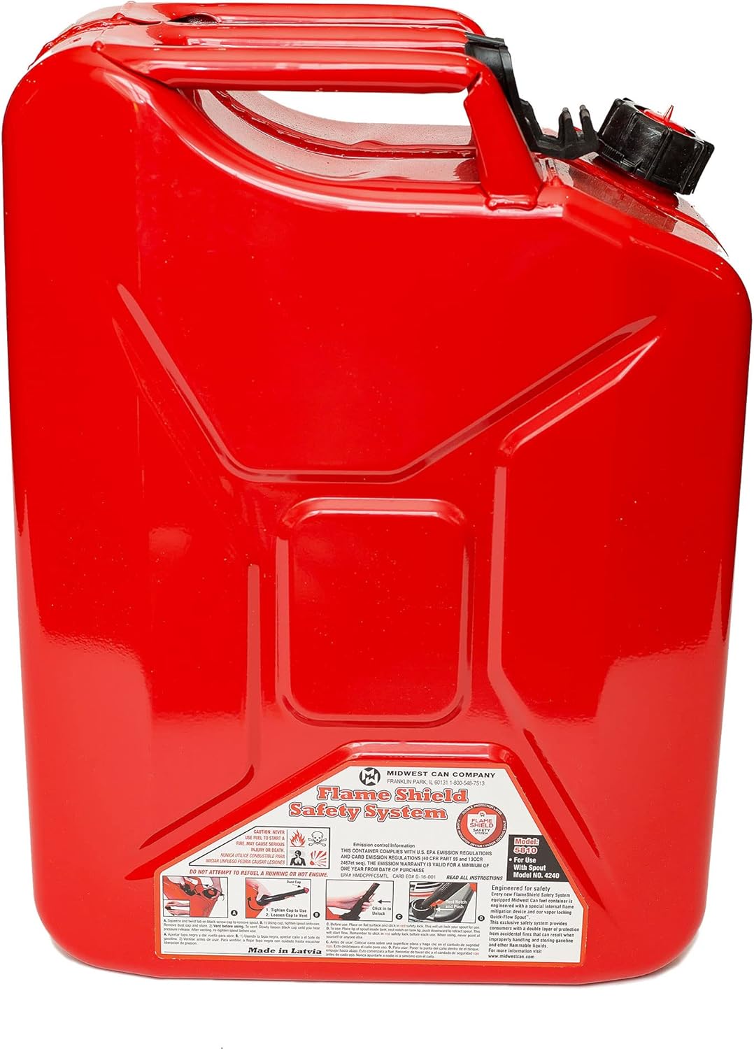 5-Gal Metal Gas Can with Spout, 4 Pack C1241