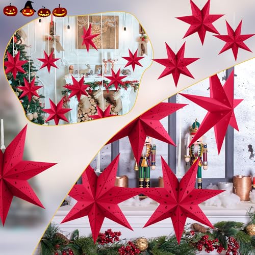 7 Pack 3D Paper Star Lanterns for Christmas Party Home Decor K723333