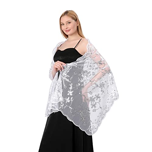 1920s Fringe Shawl for Evening Dresses Wedding Scarf O759747