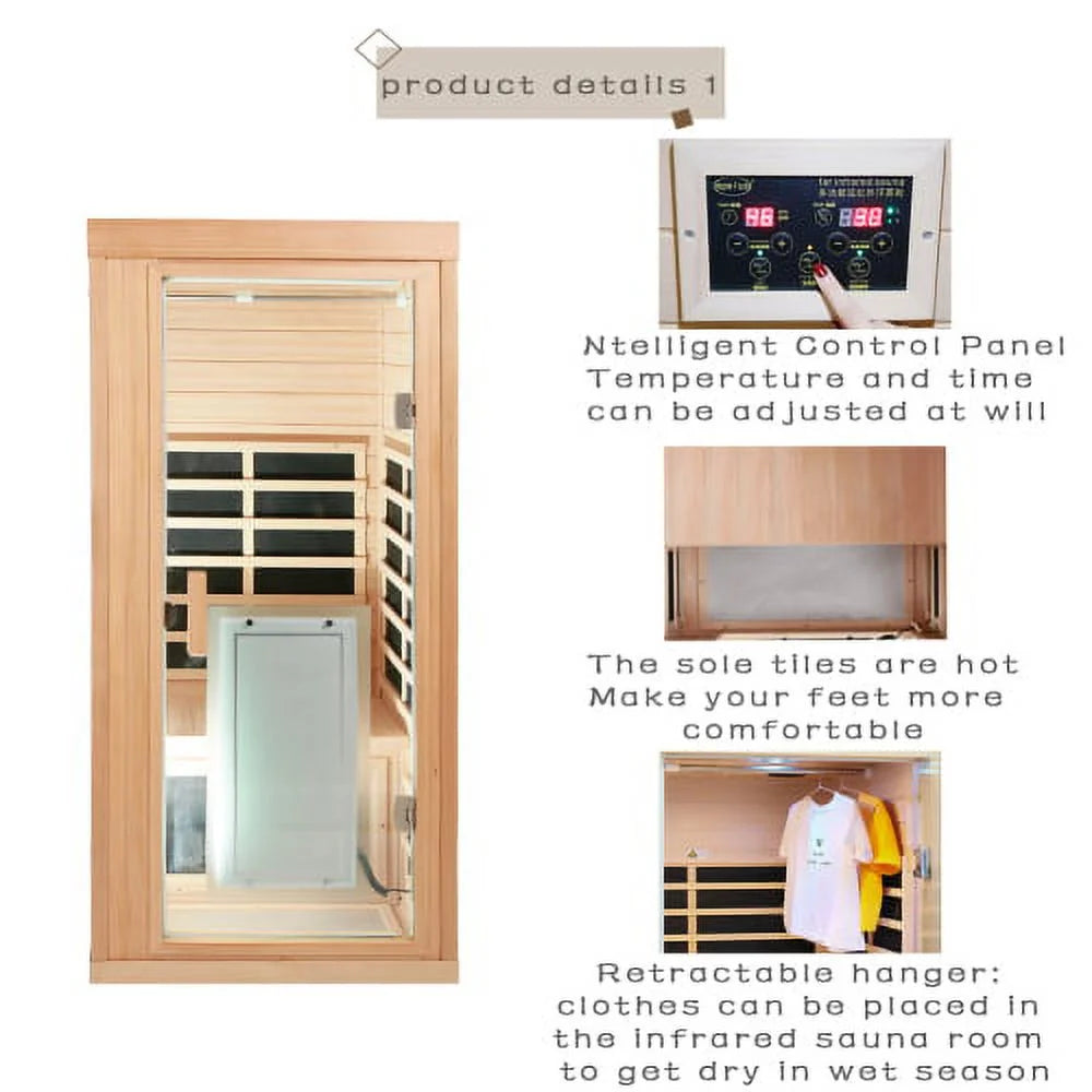 Far Infrared Sauna Room for Home Use with Intelligent Control Panel D546659