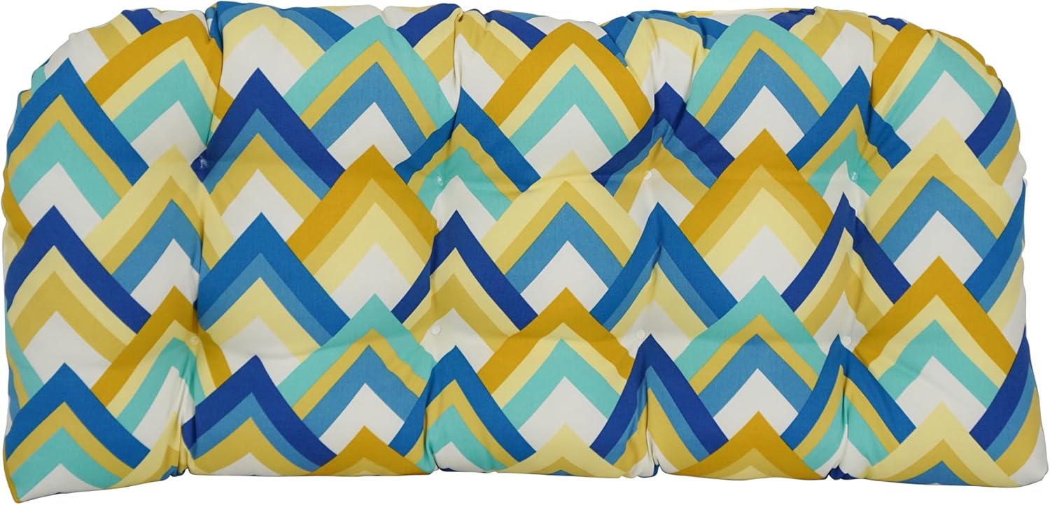 Rounded Back Tufted Outdoor Loveseat Cushion, 42 x 19 W62297