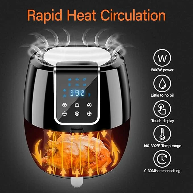 6-in-1 Air Fryer 7Qt Smart Electric Hot Airfryer Black H5119