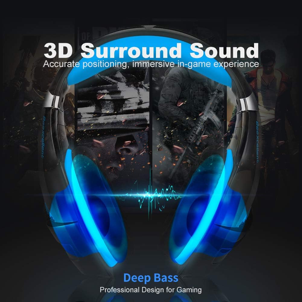 Gaming Headset with Noise Cancelling Mic for Xbox, PS4, Switch, PC B1887