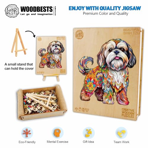 Wooden Puzzle for Adults, Shih Tzu Design, 190 Pieces K992311