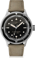 1956 Marine Watch for Men, 41mm Wide 12.55mm Thick Mens Watch - 316L Stainless Steel Analog Quartz 20 ATM Waterproof Men Watches - Round Sapphire Crystal Dial Men Watch (Black)