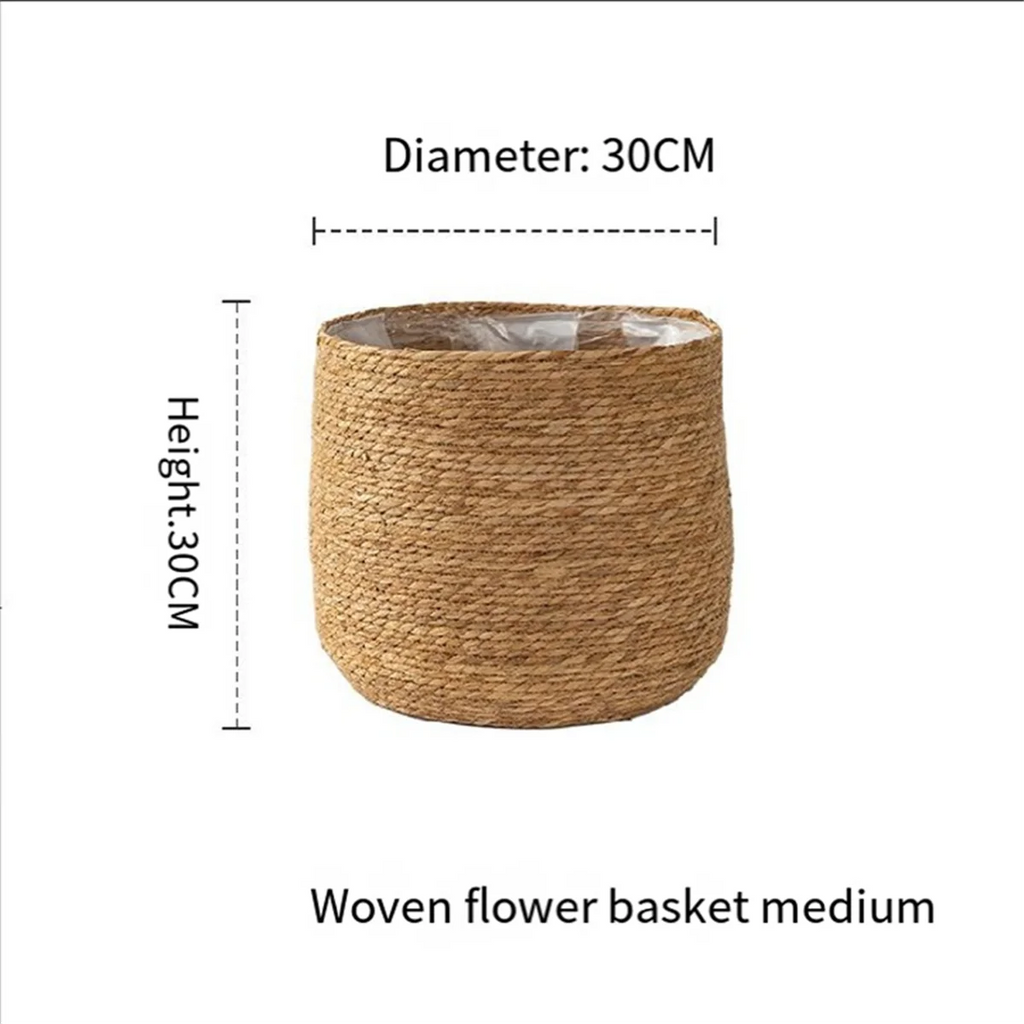 Woven Seagrass Plant Pot with Plastic Insert C98260