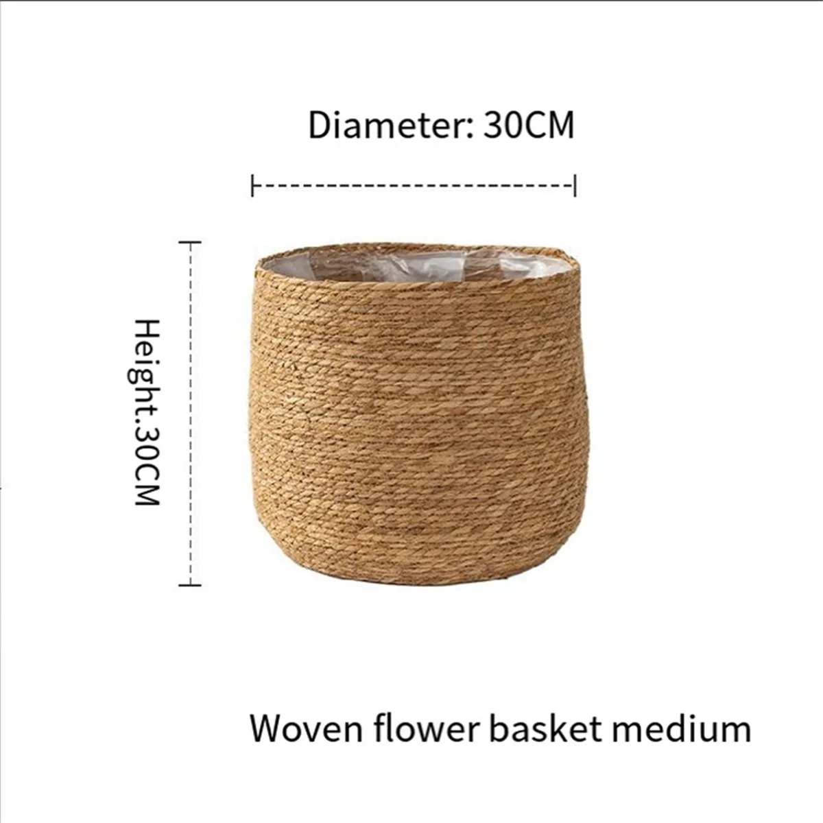 Woven Seagrass Plant Pot with Plastic Insert C98260