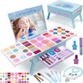 Golray Frozen Makeup Sets for Girls Kids Toys Age 5 6 7 8 9 10, 60pcs Princess Makeup Vanity Kit with Pretend Play Cosmetics, Nail Polish & Jewelry, Christmas Birthday Frozen Gift Girls 5-12 Year Old