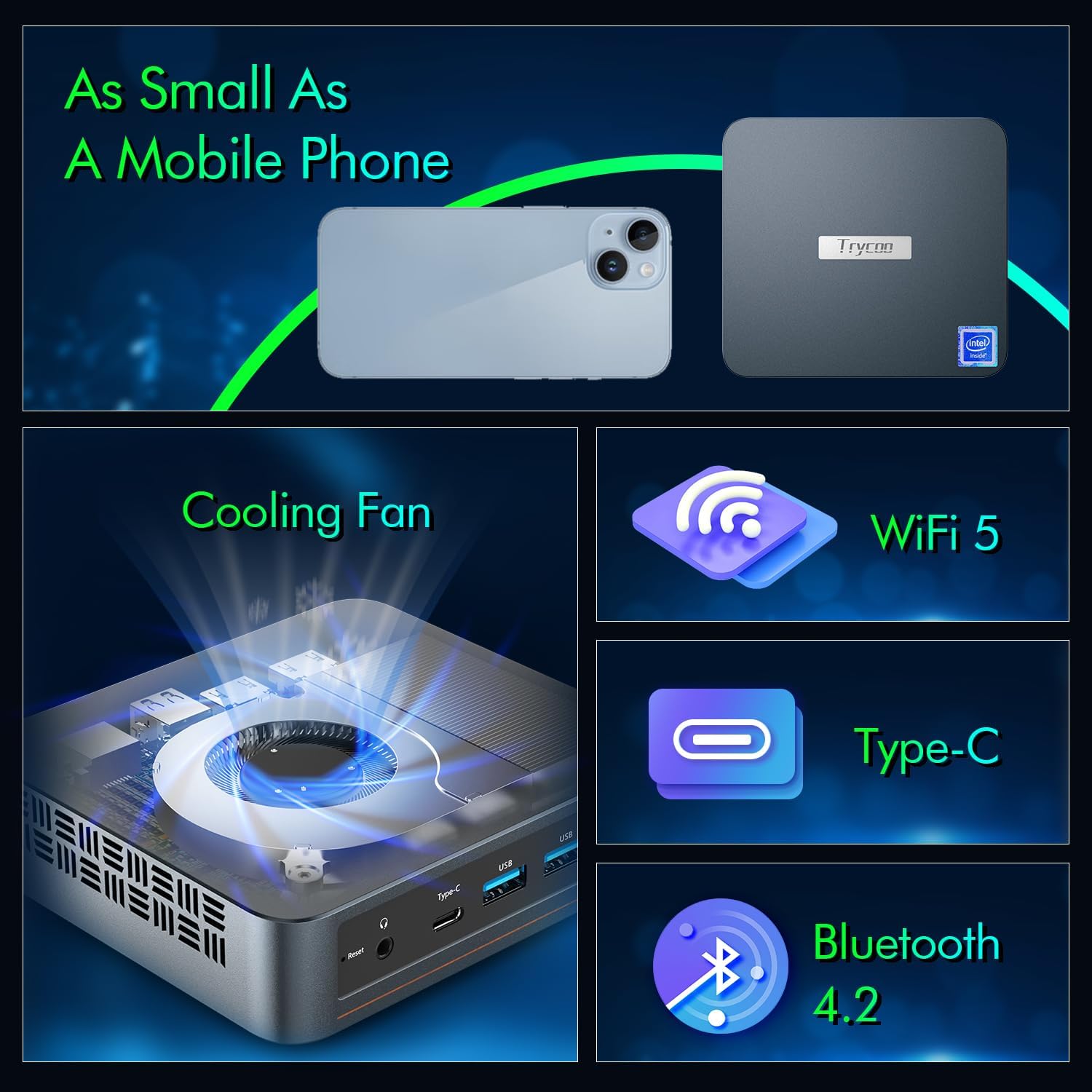 Mini PC, Intel 12th Gen N100, 16GB RAM 512GB SSD, Triple 4K Display X325853