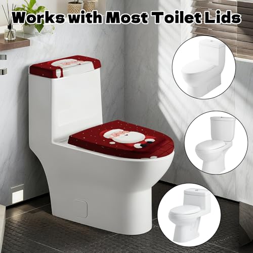 Christmas Toilet Lid Cover, Washable Seat and Tank Protector W1747