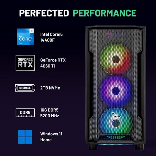 Gaming PC, Intel i7 12700F, RTX 4060, 1TB NVMe, 16GB RAM, Windows 11, Black F697