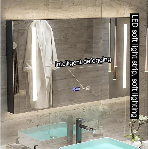 Floating Bathroom Vanity with Sink and LED Mirror, Solid Wood, Wall Mounted, Single Sink 36" R230851