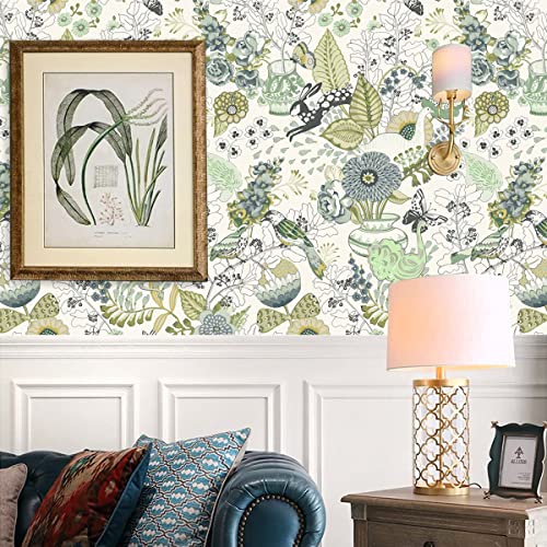 Floral Peel and Stick Wallpaper for Kitchen Shelves S417