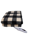 Biddeford Blankets Microplush Electric Heated Throw Blanket with Adjustable Heat Settings and Auto Shut-Off Timer, Machine Washable, Digital Controller, Throw, Cream Red Plaid
