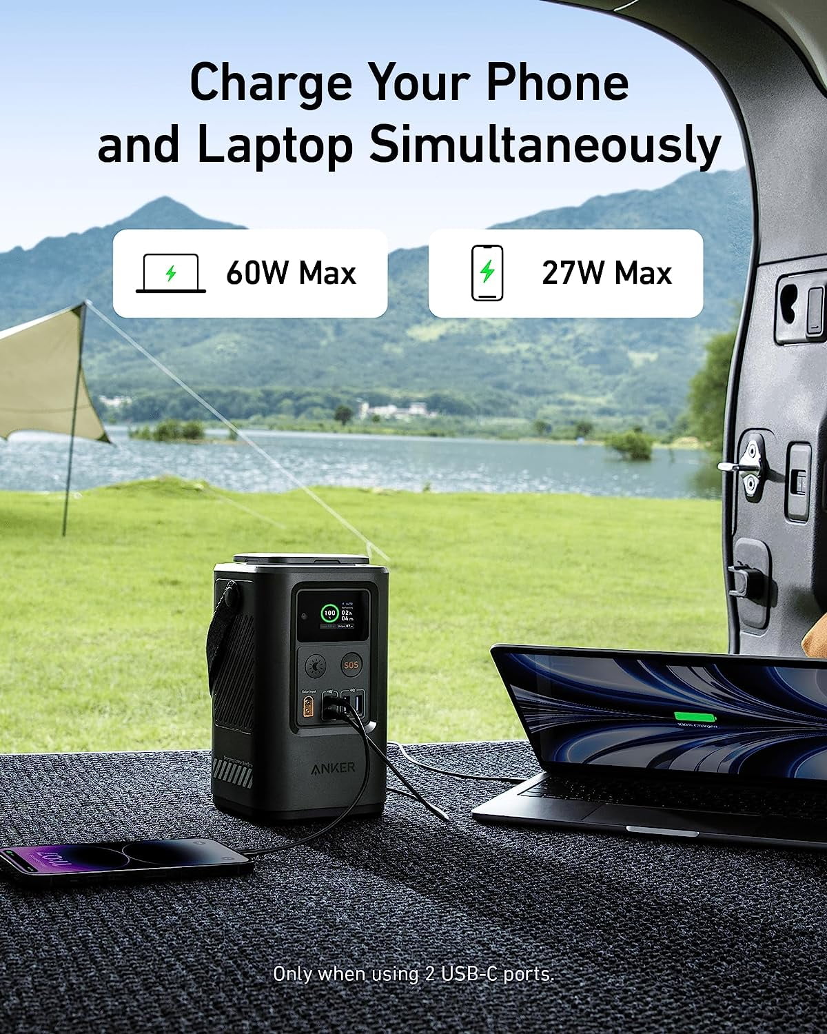 60,000mAh Portable Charger with Digital Display and SOS Mode H520864
