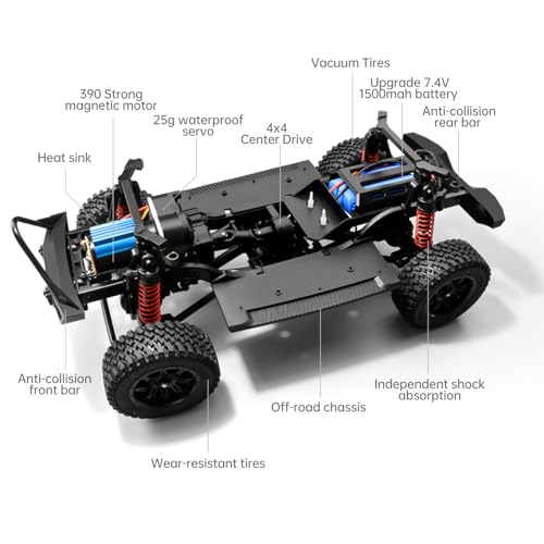1/12 RC Crawler 4WD Off Road Truck with 3 Batteries Orange U24753
