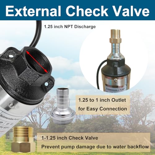 Submersible Well Pump, 1 HP, 115V, Stainless Steel Y1082