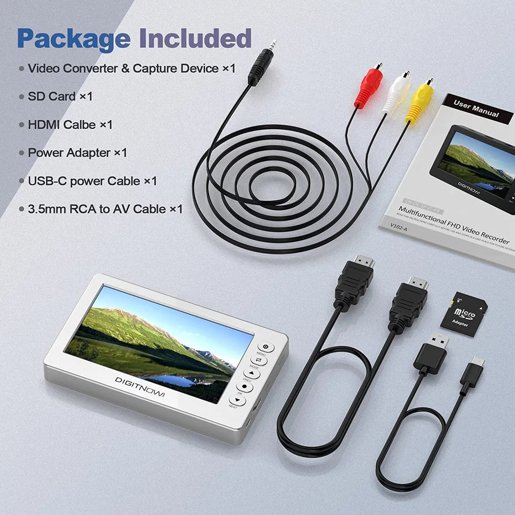Video to Digital Converter with 5" OLED Screen, AV and HDMI Support K881