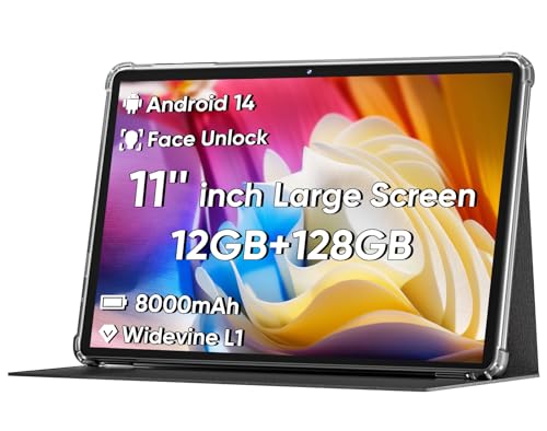 Android 14 Tablet 11 inch, Octa-Core CPU, 12GB+128GB, 8000mAh Battery T877