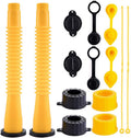 Universal Gas Can Spout Replacement, Flexible Fuel Tank Pour Nozzle with Coarse and Fine Thread Screw Caps Update for Most of Older Style Gas Cans Water Jugs Container 1 2 5 Gallon